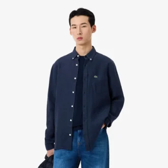 Chemise en lin pour homme, coupe classique