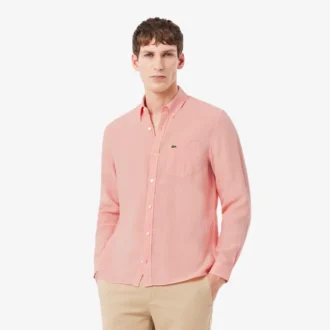 Chemise en lin pour homme, coupe classique
