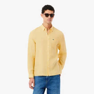 Chemise en lin pour homme, coupe classique
