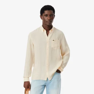 Chemise en lin pour homme, coupe classique