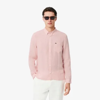 Chemise en lin pour homme, coupe classique