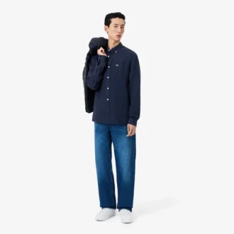 Chemise en lin pour homme, coupe classique