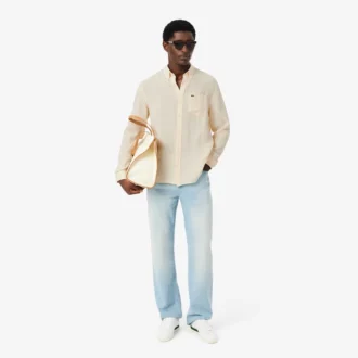 Chemise en lin pour homme, coupe classique