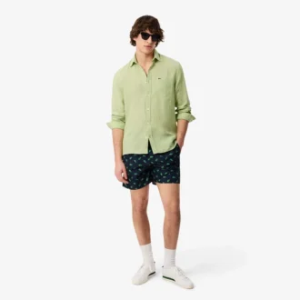 Chemise en lin pour homme, coupe classique