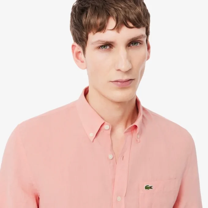 Chemise en lin pour homme, coupe classique Chemise en lin pour homme, coupe classique