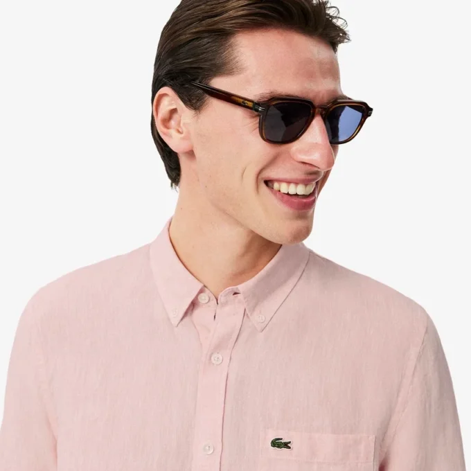 Chemise en lin pour homme, coupe classique Chemise en lin pour homme, coupe classique