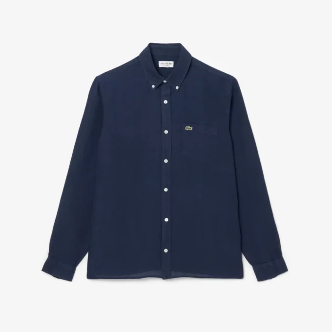 Chemise en lin pour homme, coupe classique