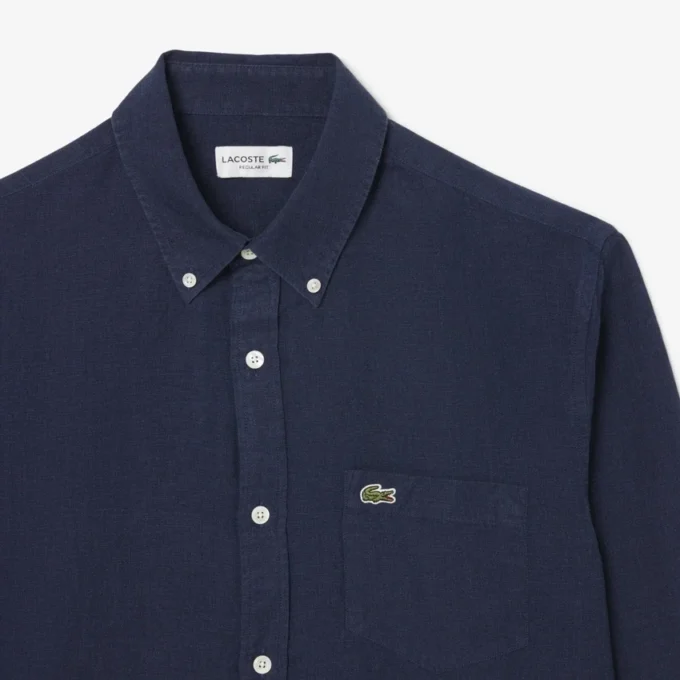 Chemise en lin pour homme, coupe classique
