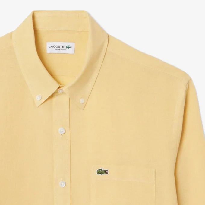 Chemise en lin pour homme, coupe classique