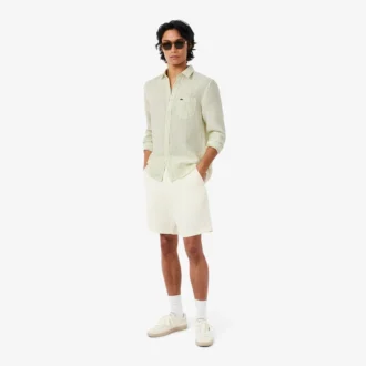 Chemise en lin rayée coupe classique pour homme