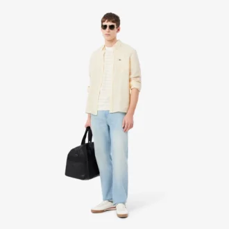 Chemise en lin rayée coupe classique pour homme