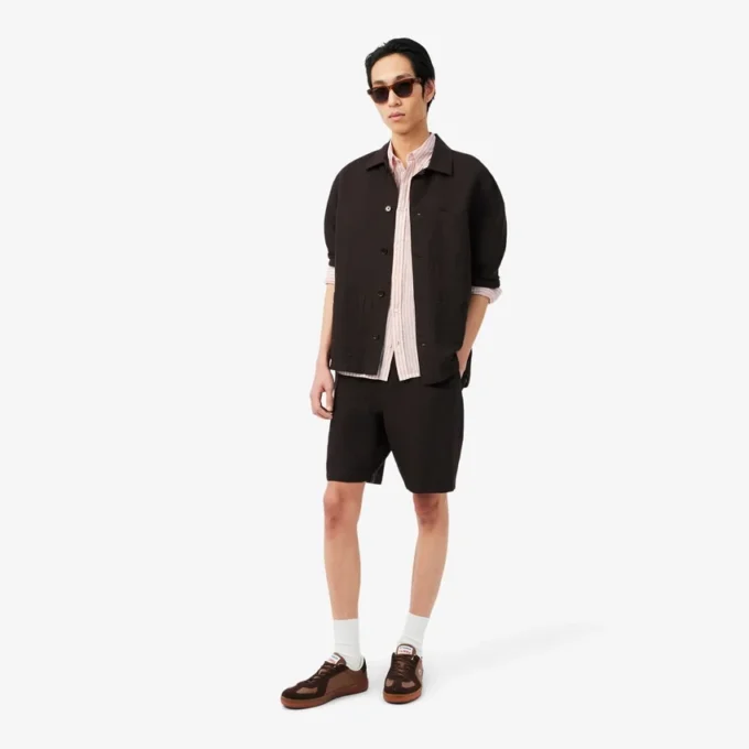 Chemise en lin rayée coupe classique pour homme Chemise en lin rayée coupe classique pour homme