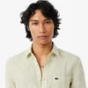 Chemise en lin rayée coupe classique pour homme Chemise en lin rayée coupe classique pour homme