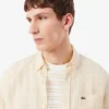 Chemise en lin rayée coupe classique pour homme