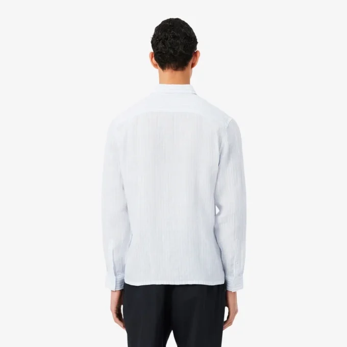 Chemise en lin rayée coupe classique pour homme Chemise en lin rayée coupe classique pour homme