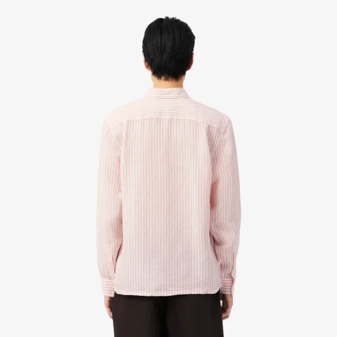 Chemise en lin rayée coupe classique pour homme Chemise en lin rayée coupe classique pour homme