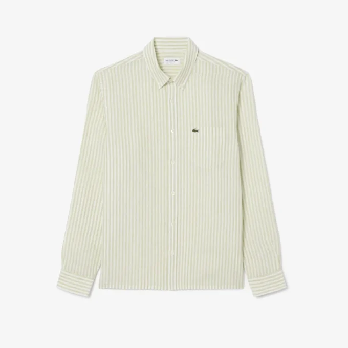 Chemise en lin rayée coupe classique pour homme Chemise en lin rayée coupe classique pour homme