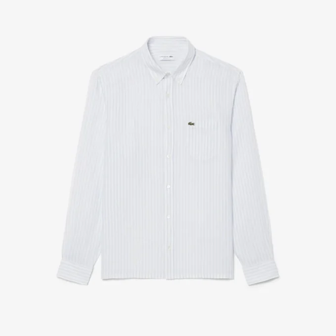 Chemise en lin rayée coupe classique pour homme Chemise en lin rayée coupe classique pour homme