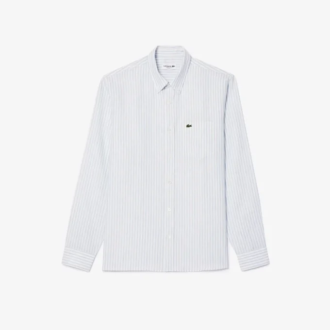 Chemise en lin rayée coupe classique pour homme Chemise en lin rayée coupe classique pour homme