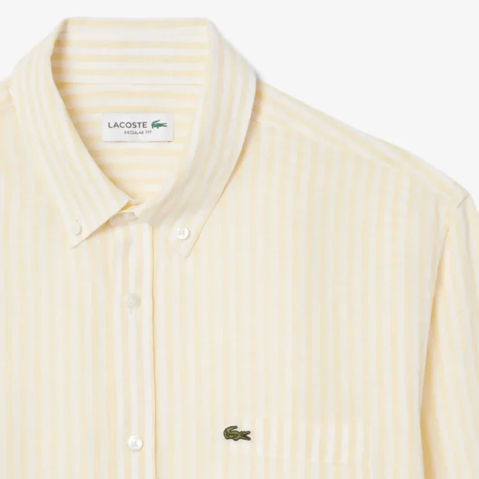 Chemise en lin rayée coupe classique pour homme