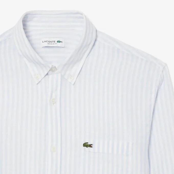 Chemise en lin rayée coupe classique pour homme Chemise en lin rayée coupe classique pour homme