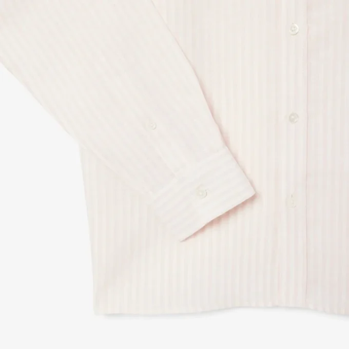 Chemise en lin rayée coupe classique pour homme Chemise en lin rayée coupe classique pour homme