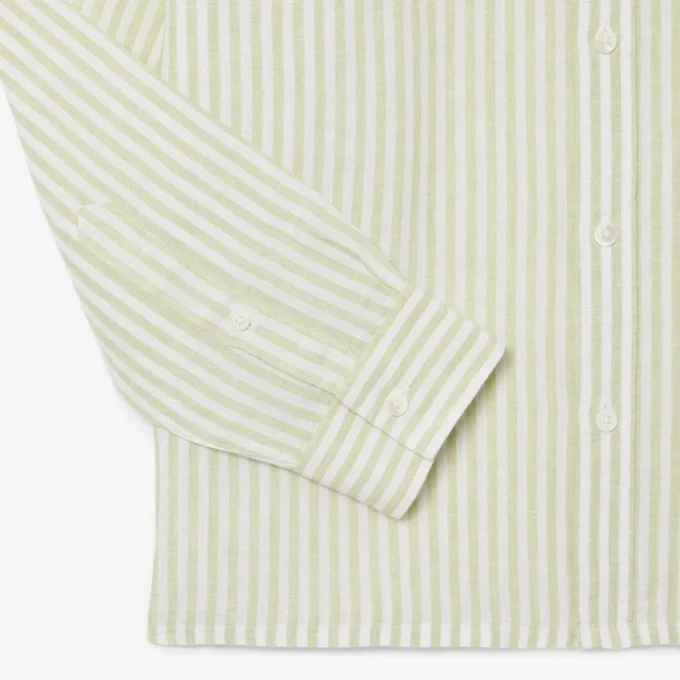 Chemise en lin rayée coupe classique pour homme Chemise en lin rayée coupe classique pour homme