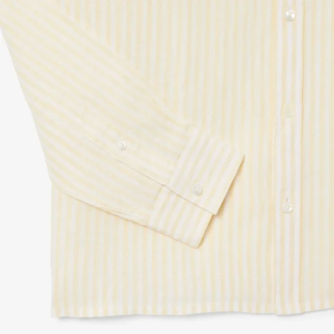 Chemise en lin rayée coupe classique pour homme