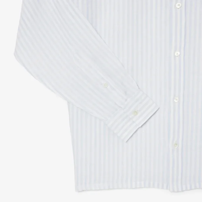 Chemise en lin rayée coupe classique pour homme Chemise en lin rayée coupe classique pour homme