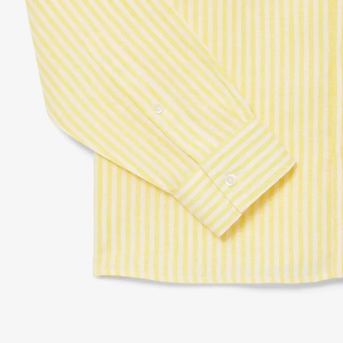 Chemise en lin rayée coupe classique pour homme
