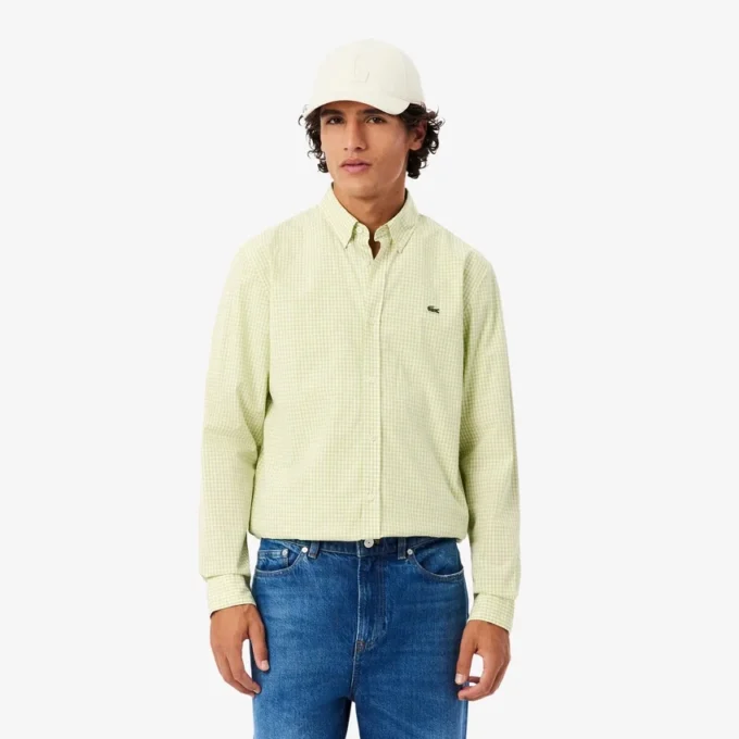 Chemise en popeline à carreaux, coupe classique Chemise en popeline à carreaux, coupe classique