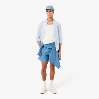 Chemise en popeline à carreaux, coupe classique