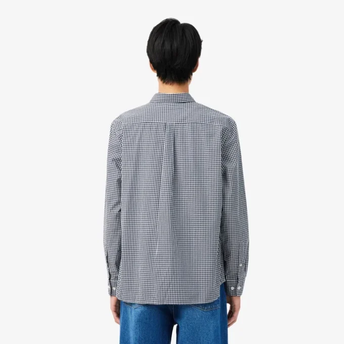 Chemise en popeline à carreaux, coupe classique Chemise en popeline à carreaux, coupe classique