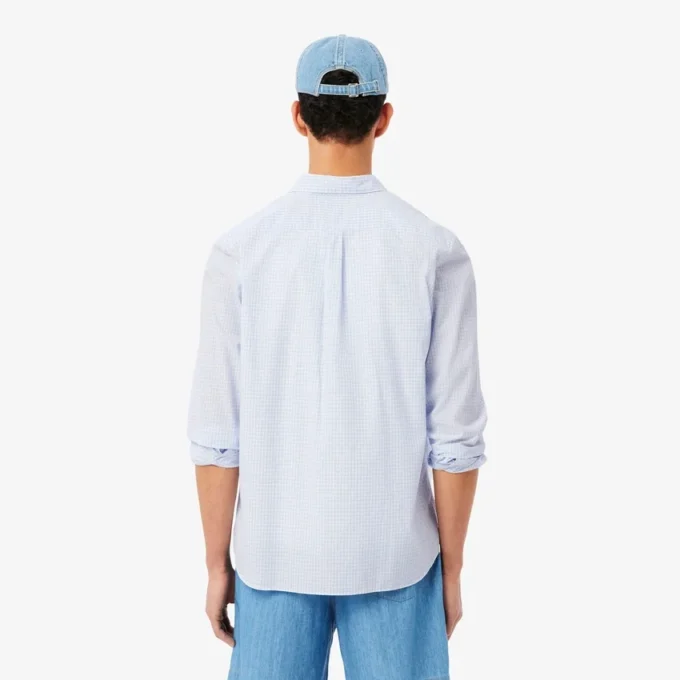 Chemise en popeline à carreaux, coupe classique Chemise en popeline à carreaux, coupe classique
