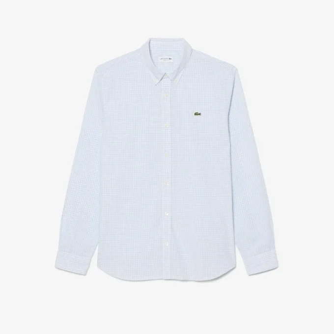 Chemise en popeline à carreaux, coupe classique Chemise en popeline à carreaux, coupe classique