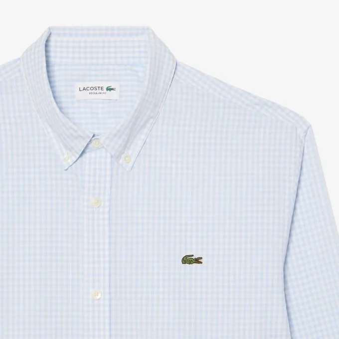 Chemise en popeline à carreaux, coupe classique Chemise en popeline à carreaux, coupe classique