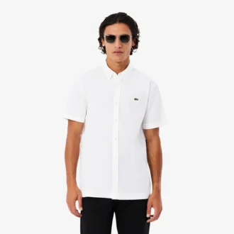 Chemise en popeline à manches courtes, coupe classique