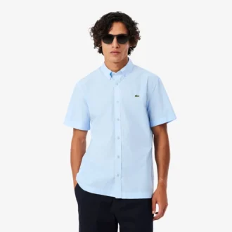 Chemise en popeline à manches courtes, coupe classique
