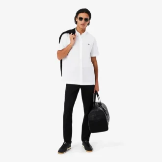 Chemise en popeline à manches courtes, coupe classique