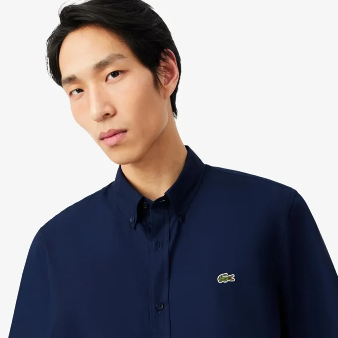 Chemise en popeline à manches courtes, coupe classique