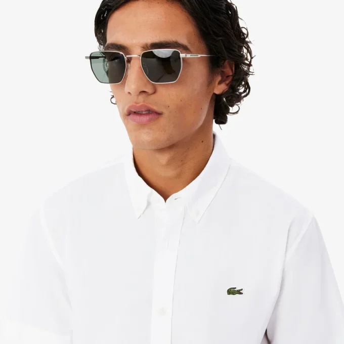 Chemise en popeline à manches courtes, coupe classique Chemise en popeline à manches courtes, coupe classique