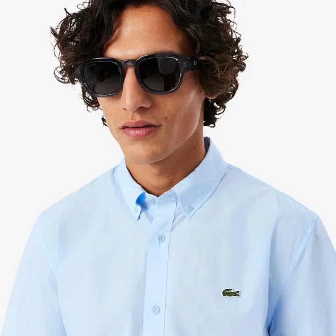 Chemise en popeline à manches courtes, coupe classique Chemise en popeline à manches courtes, coupe classique