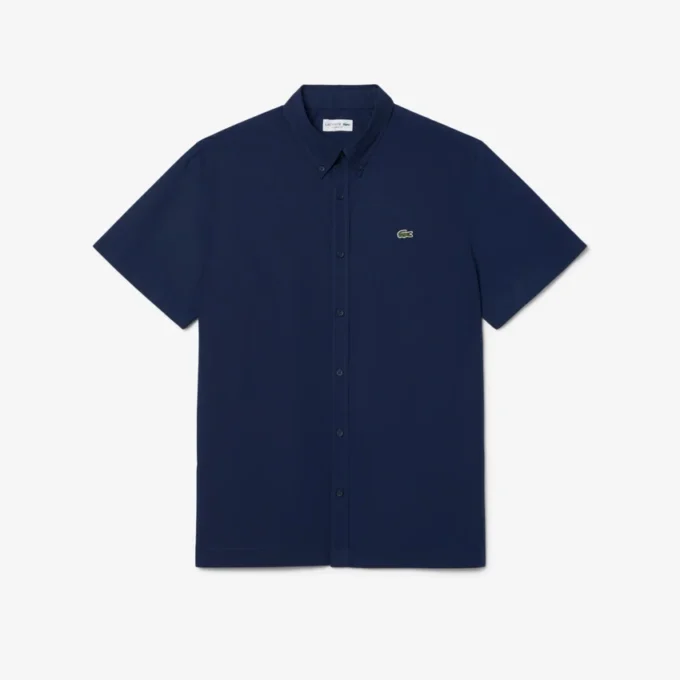 Chemise en popeline à manches courtes, coupe classique