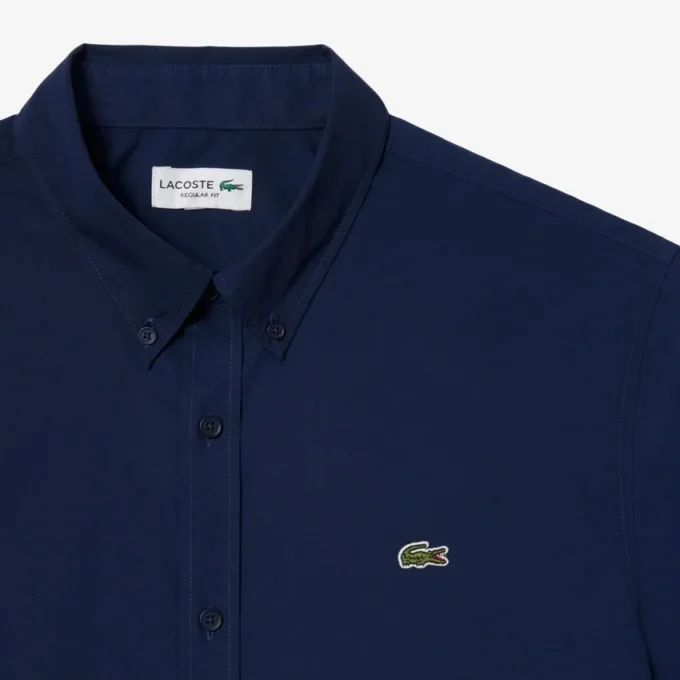 Chemise en popeline à manches courtes, coupe classique