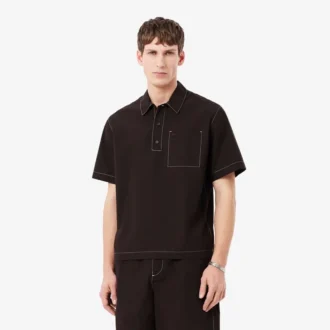Chemise en popeline à manches courtes et coupe décontractée