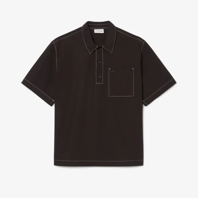 Chemise en popeline à manches courtes et coupe décontractée