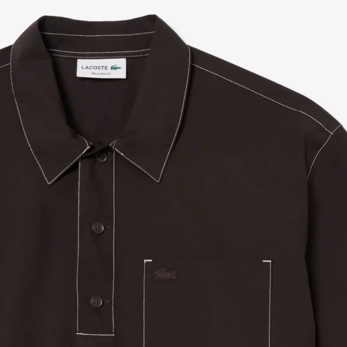 Chemise en popeline à manches courtes et coupe décontractée