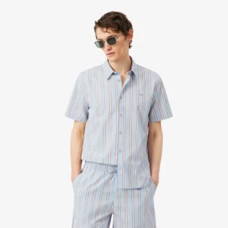 Chemise en popeline rayée coupe classique
