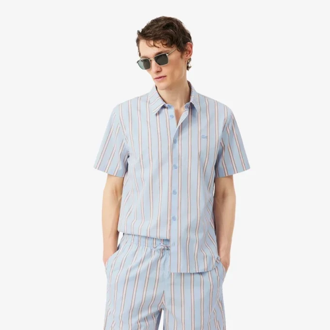 Chemise en popeline rayée coupe classique Chemise en popeline rayée coupe classique