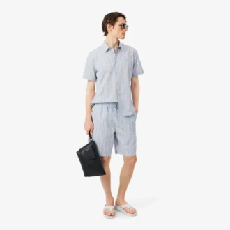 Chemise en popeline rayée coupe classique
